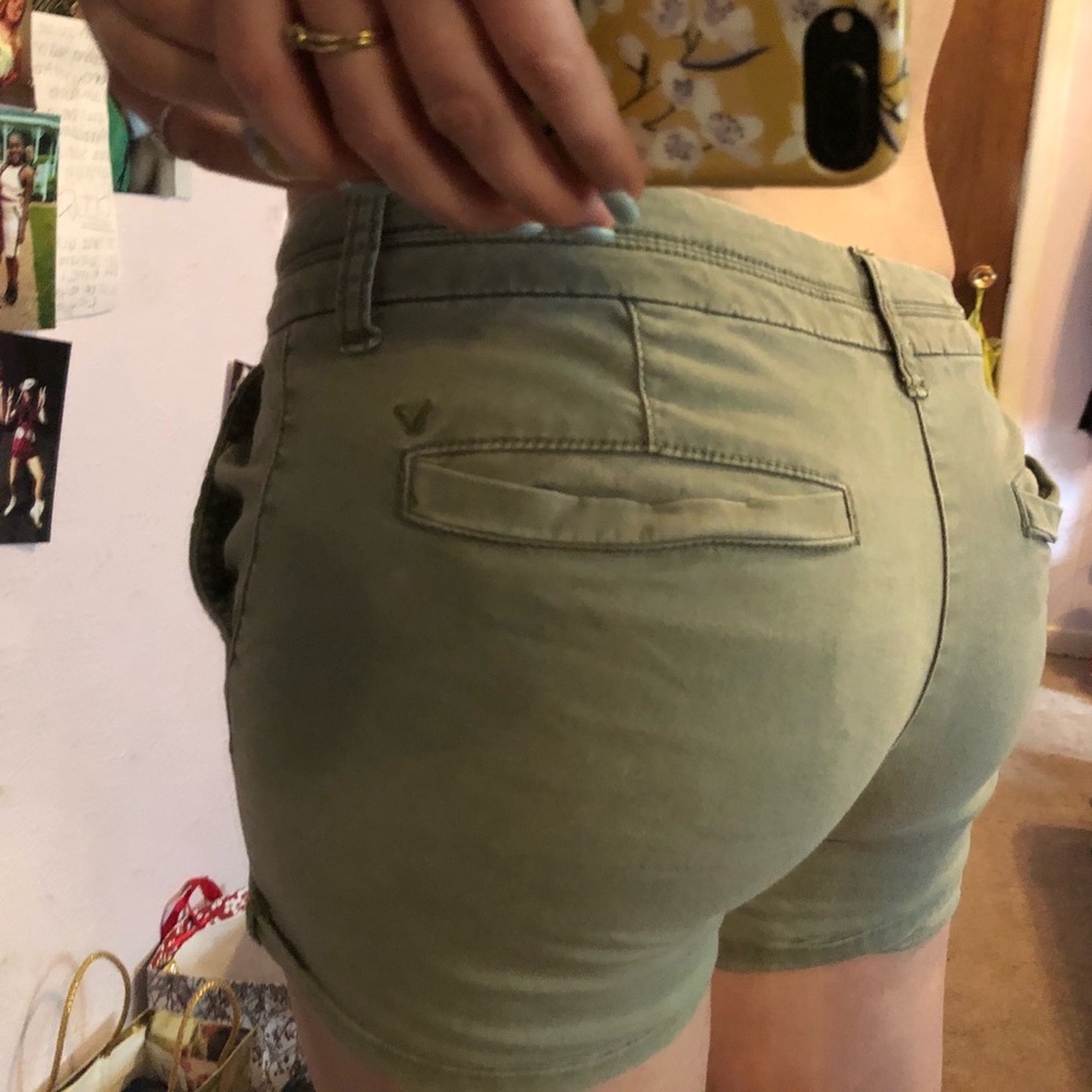 Green cargo shorts